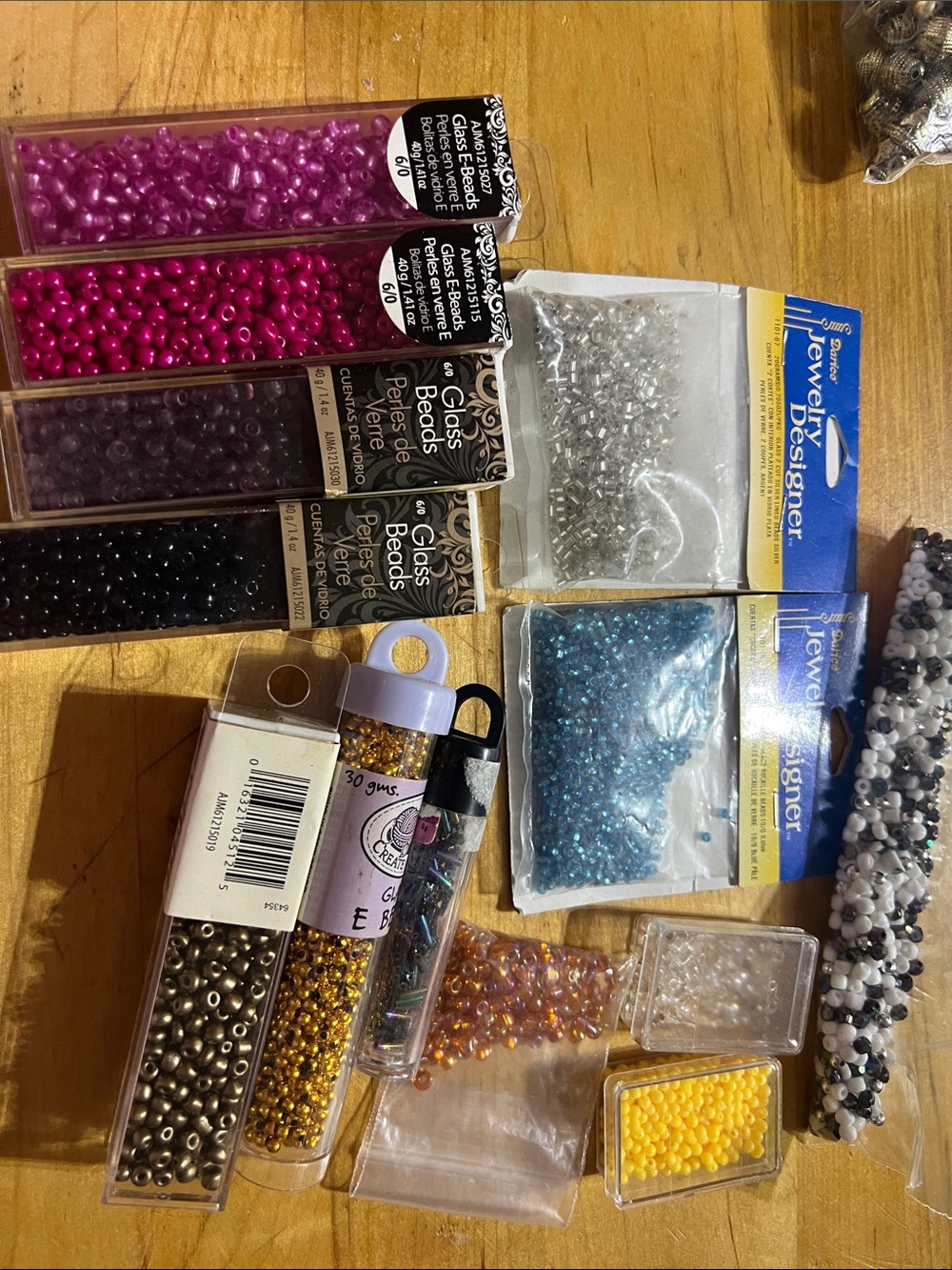 Bead Mix in Pink, Black, Silver, Blue, Yellow